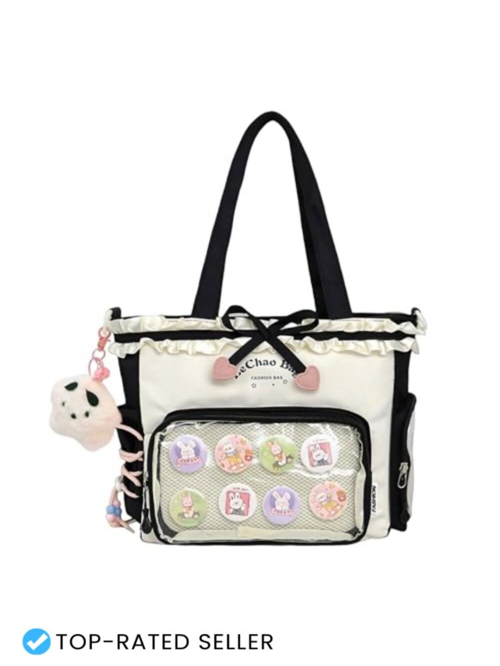 Kawaii Ita Bag Tote Crossbody with Insert, Anime Pin Display Purse, Y2K